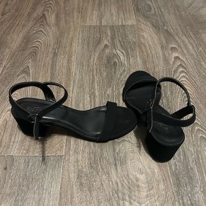 short, black heels…